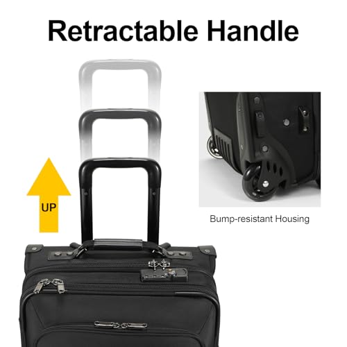 Modoker 2-in-1 Black Rolling Garment Bag
