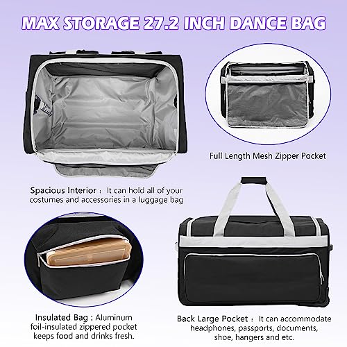 Portable Dance Bag with Rolling Garment Rack