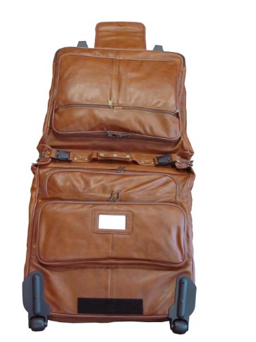 Leather Garment Bag - Brown (#2482-2)
