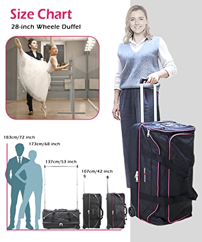 Aviation Rolling Duffel Bag with Garment Rack (28in-Grey)