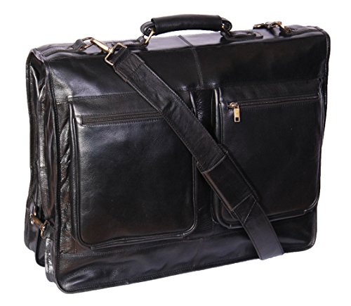 Black Leather Aviation Suit Carrier