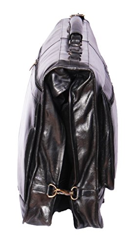 Black Leather Aviation Suit Carrier