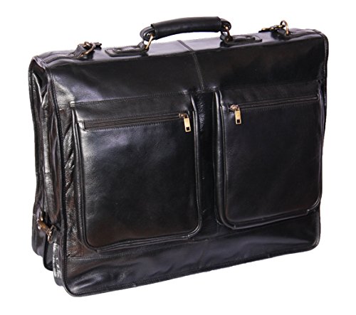 Black Leather Aviation Suit Carrier