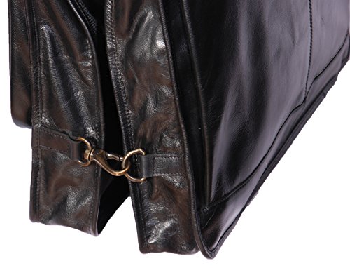 Black Leather Aviation Suit Carrier