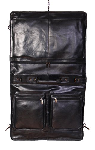 Black Leather Aviation Suit Carrier
