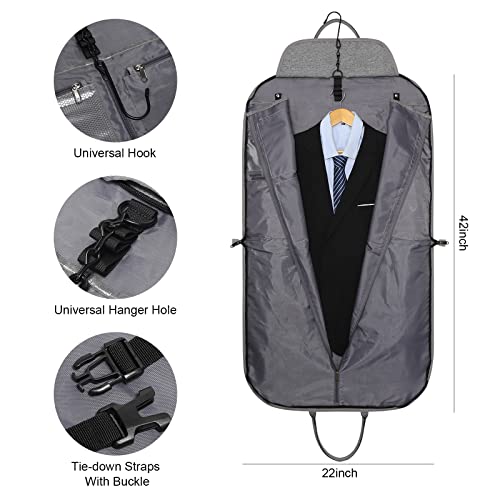 Modoker 2 in 1 Hanging Suit Bag, Grey