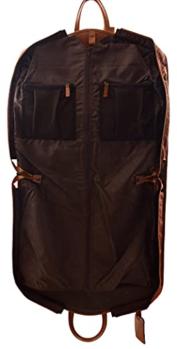 Aviation-Grade Leather Suit Carrier Bag: Tan