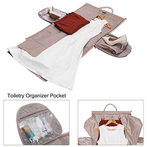 Modoker Pink Leather 2-in-1 Suit Travel Bag