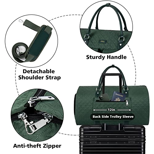 Convertible Travel Garment Bag with Toiletry Bag - H-Green