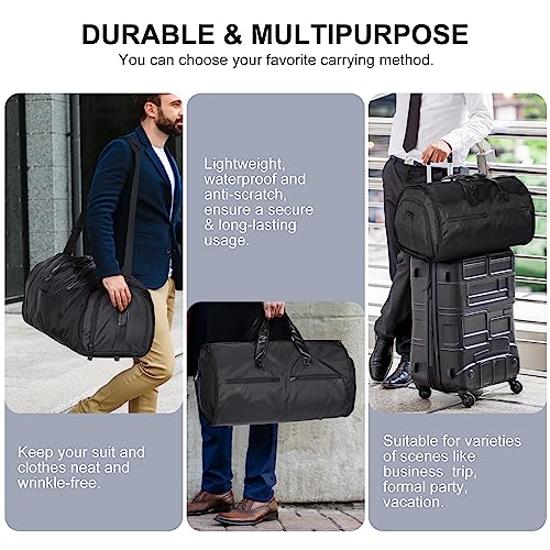 Large Convertible Garment Bag with Shoe Pouch - Black