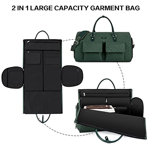 Convertible Travel Garment Bag with Toiletry Bag - H-Green