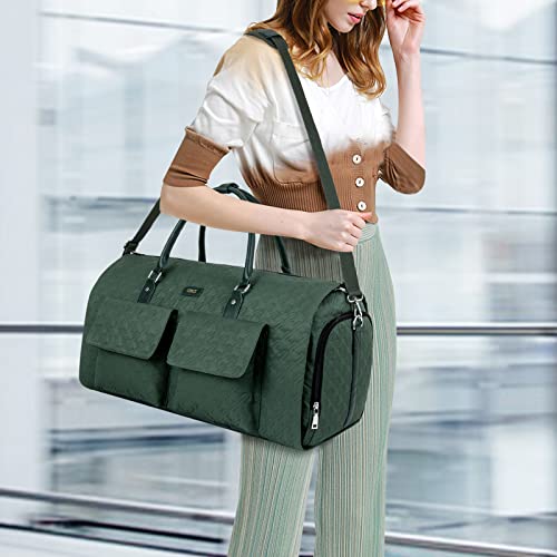 Convertible Travel Garment Bag with Toiletry Bag - H-Green