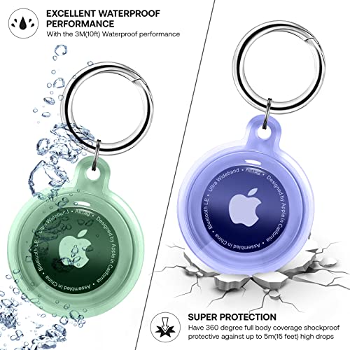 Airtag Holder - Waterproof Case with Keychain (4 Pack)