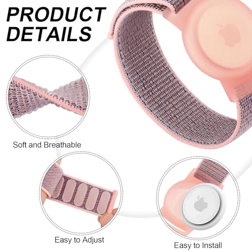 Nylon AirTag Bracelet - 2 Pack, Adjustable Wristband