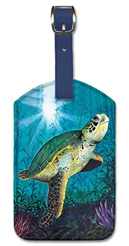 Hawaiian Sea Turtle Leatherette Luggage Tag by Westmoreland