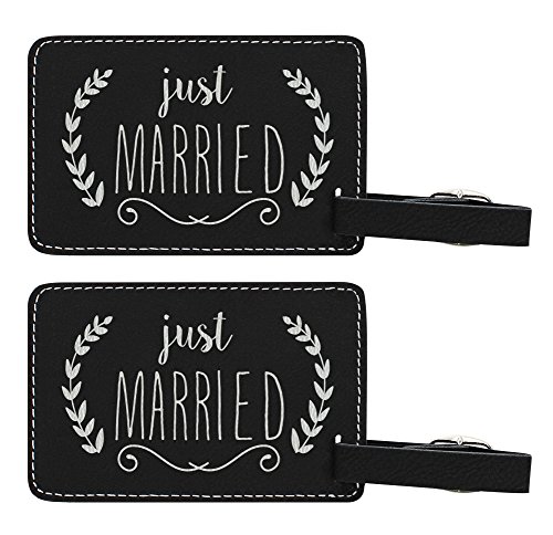 Personalized Leatherette Luggage Tags for Newlywed Couples