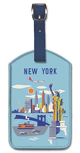 New York Leatherette Luggage Tag by Pacifica Island Art