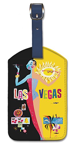 Las Vegas Leatherette Baggage Tag by David Klein