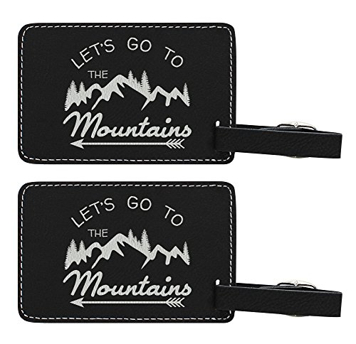 Mountain Adventure 2-Pack Engraved Leatherette Luggage Tags