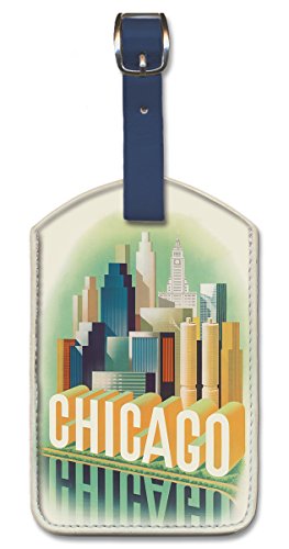 Chicago Leatherette Luggage Tag by Henry Bencsath