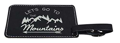 Mountain Adventure 2-Pack Engraved Leatherette Luggage Tags