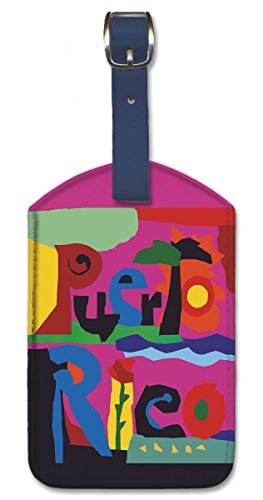 Leatherette Luggage Tag - Puerto Rico Design