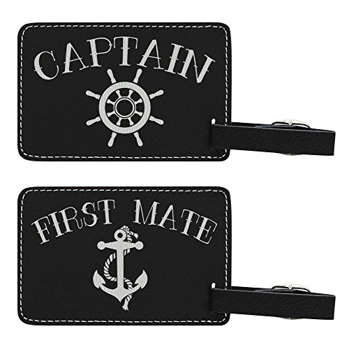 Captain & First Mate Matching Luggage Tags in Black