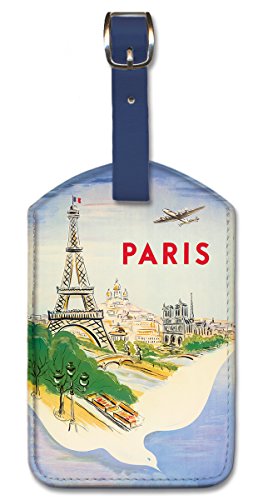 Paris France Leatherette Luggage Tag by Manset