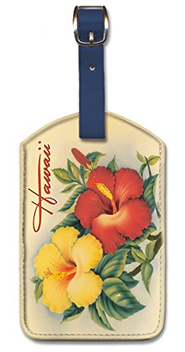 Hawaiian Hibiscus Leatherette Luggage Tag by Eve