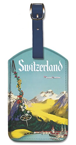 Switzerland Leatherette Luggage Baggage Tag by Pacifica Island