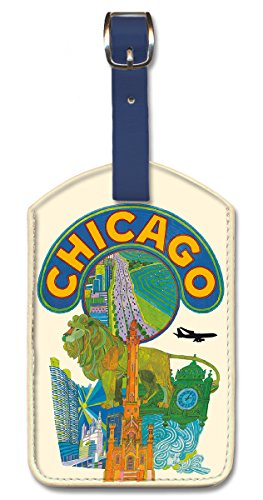 Chicago Illinois Leatherette Luggage Baggage Tag Klein