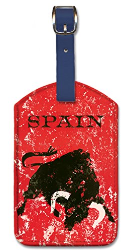 Spain Leatherette Luggage Tag by Pacifica Island Art