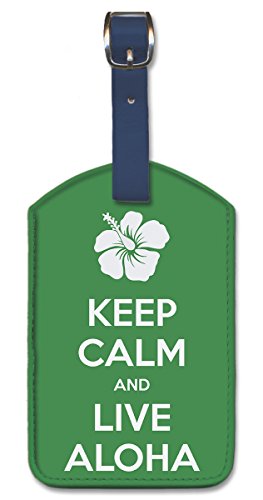 Pacifica Island Art Leather Luggage Tag - Live Aloha