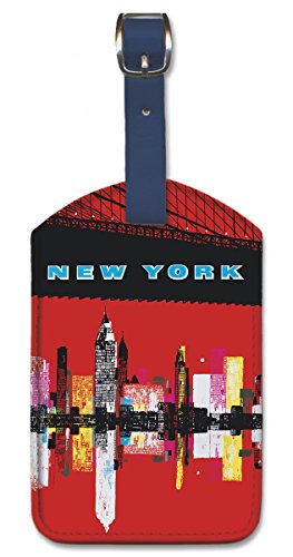 Leatherette Luggage Tag: New York Design