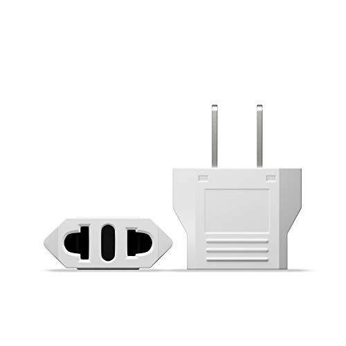 Europe to USA Plug Adapter Converter, 2 Pack: Aviation Edition