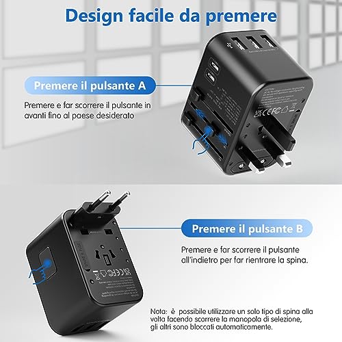 Redagod Universal International Travel Adapter with USB Ports