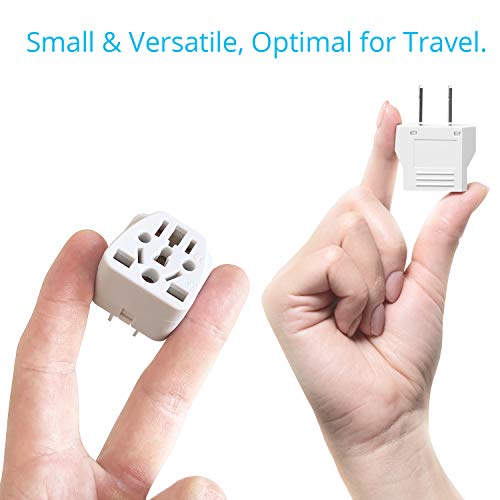 European Plug Adapter for American Travel, White