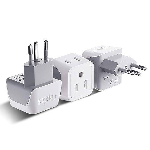 Brazil Travel Adapter Plug - Dual USA Input (3 Pack - Ultra Compact)