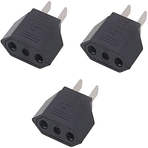 ALINNA EU to US Travel Plug Adapter (3 Pack)