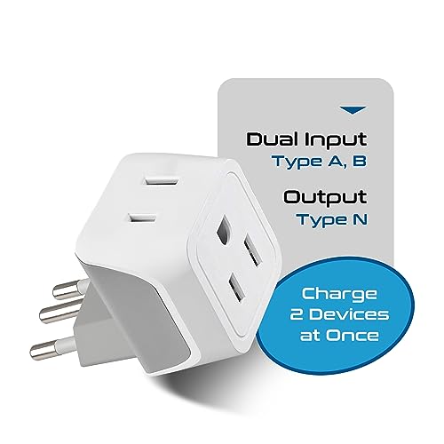 Brazil Travel Adapter Plug - Dual USA Input (3 Pack - Ultra Compact)
