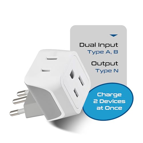 Brazil Travel Adapter Plug - Dual USA Input (3 Pack - Ultra Compact)