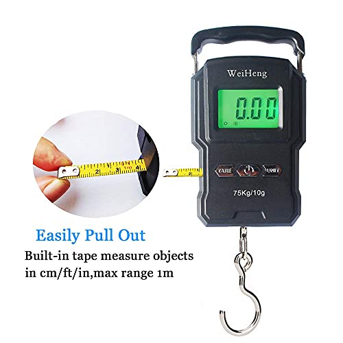 Rechargeable Electronic Hook Scale for Aviation, 165Lb Black