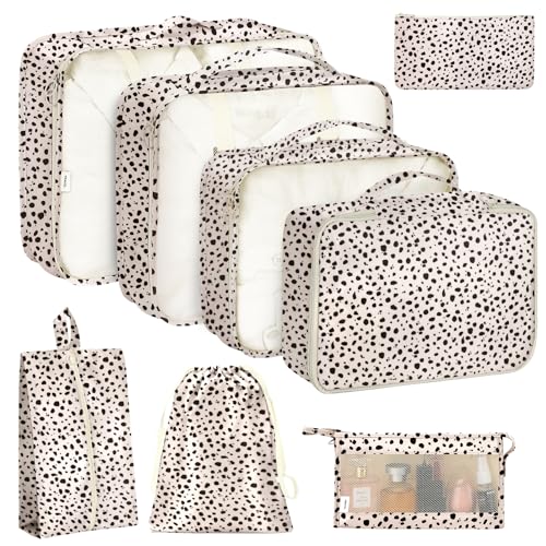 Pink Leopard Aviation Packing Cubes Bundle (8 Pack)