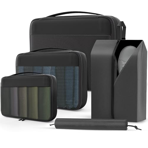 5pc Packing Cubes Travel Organizer Set (Black)