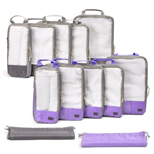 Aviation Family Travel Organizer Packing Cubes Purple/Grey