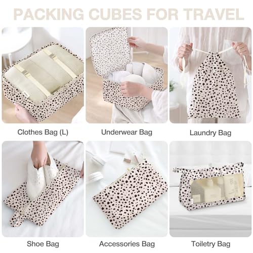Pink Leopard Aviation Packing Cubes Bundle (8 Pack)