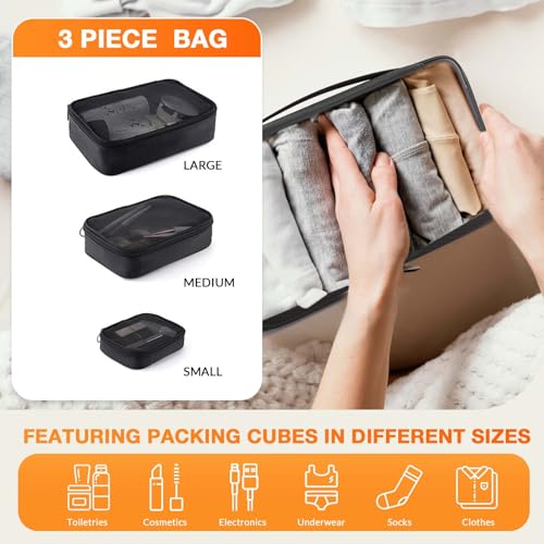 5pc Packing Cubes Travel Organizer Set (Black)