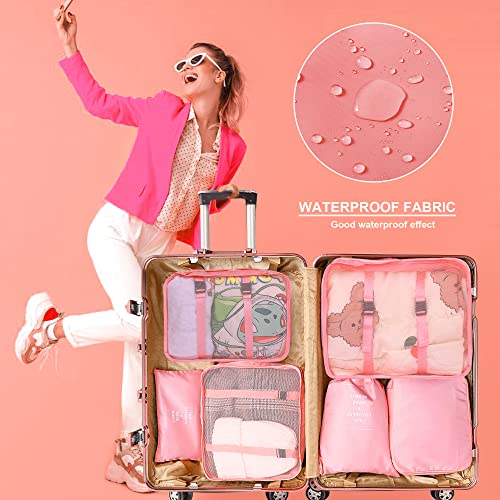 6 Pink Kingdalux Packing Cubes for Suitcases & Organizers