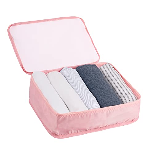 Adwaita 6 Piece Travel Packing Cubes, Pink Color