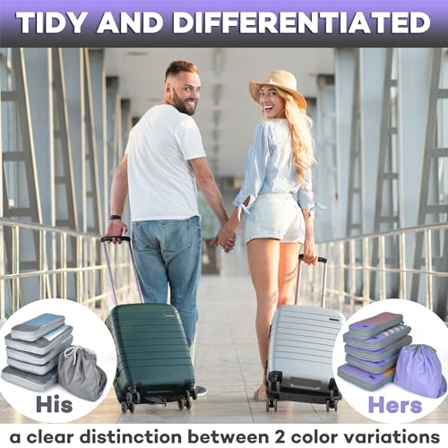 Aviation Family Travel Organizer Packing Cubes Purple/Grey